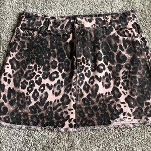 Cheetah jean skirt from Lizard Thicket boutique